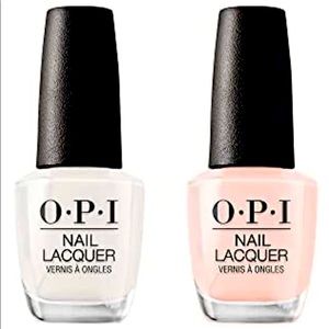 OPI bubble bath and funny bunny nail polish neutral nudes